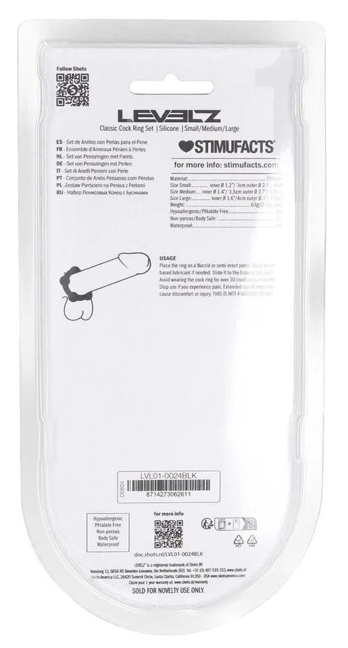 Lot de 3 Cockrings BeadCock Levelz