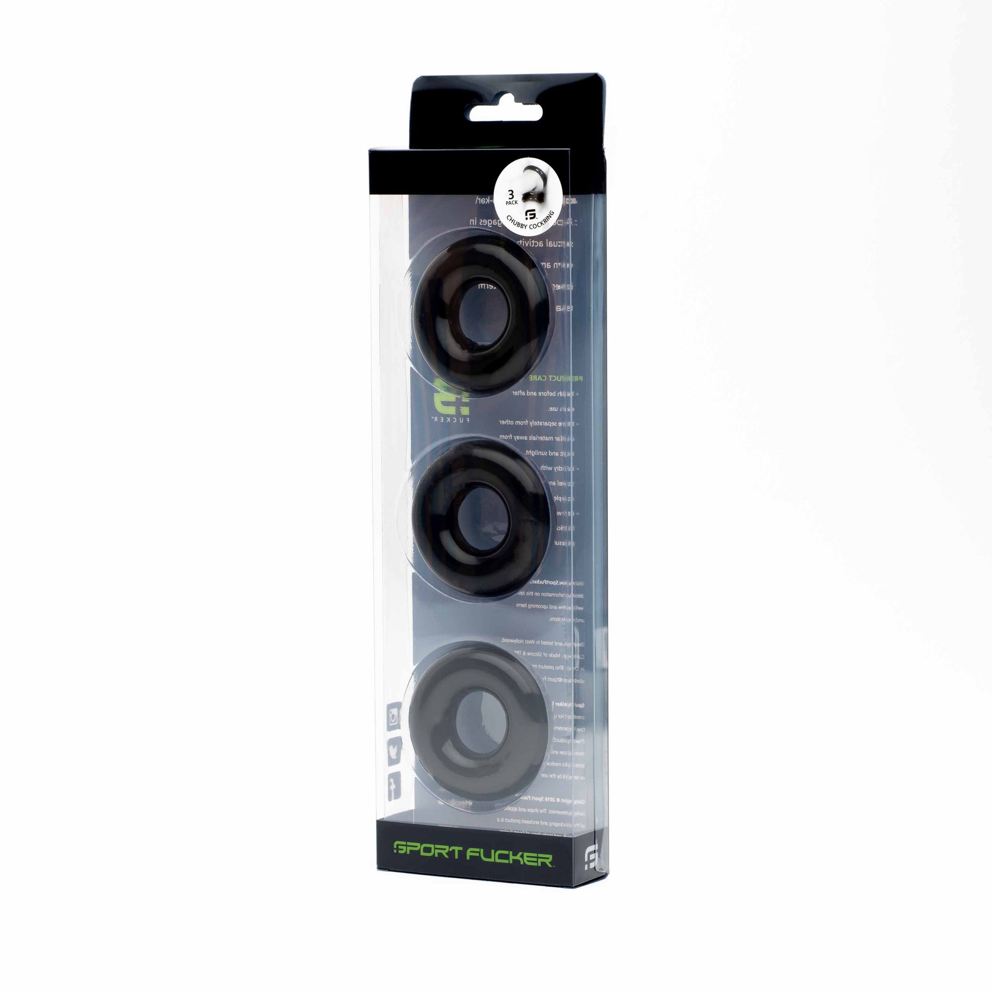 Lot de 3 cockrings Chubby Noirs