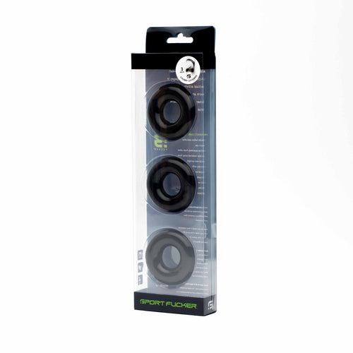 Lot de 3 cockrings Chubby Noirs