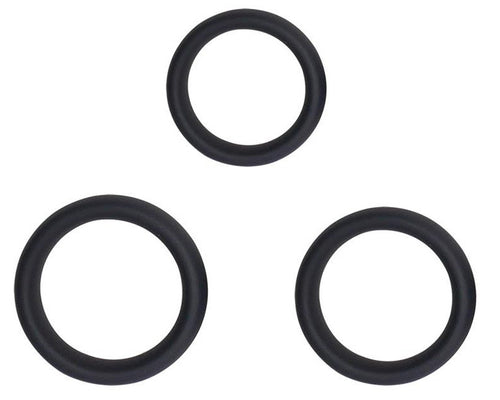 Lot de 3 Cockrings épais Forthoz 42-52 mm Noirs
