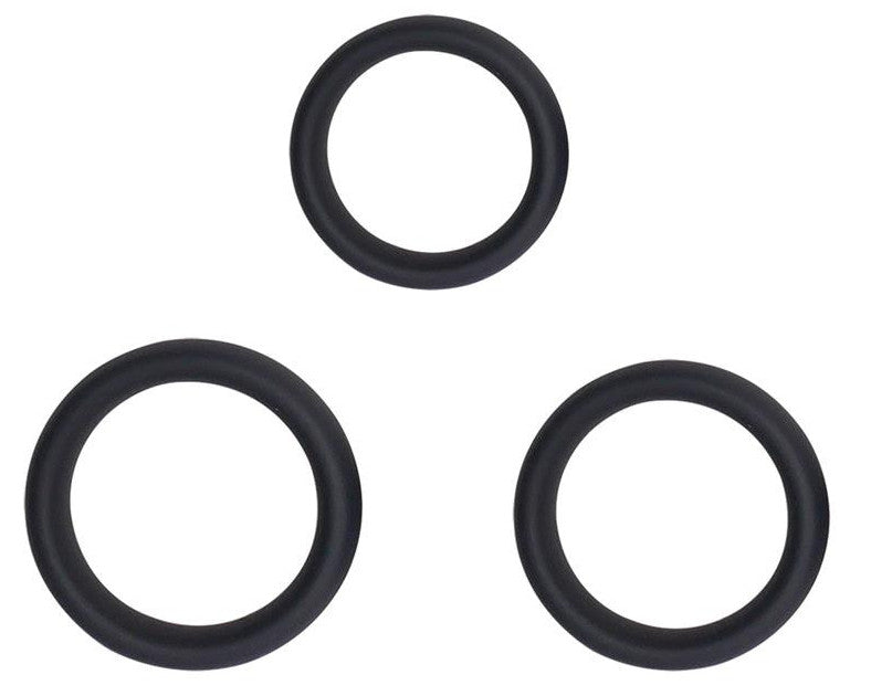 Lot de 3 Cockrings épais Forthoz 42-52 mm Noirs