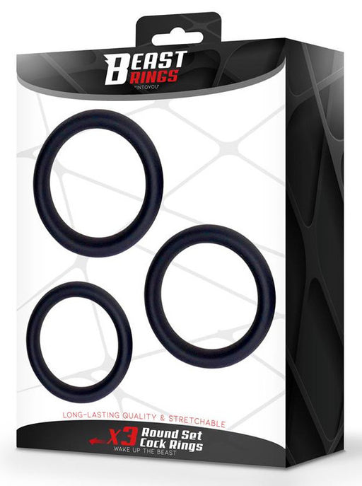 Lot de 3 Cockrings épais Forthoz 42-52 mm Noirs