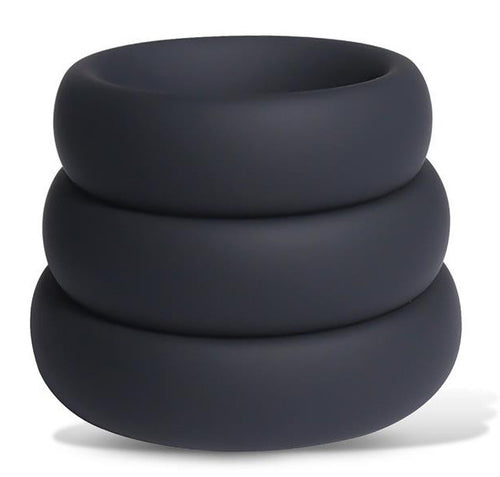 Lot de 3 Cockrings épais Forthoz 42-52 mm Noirs