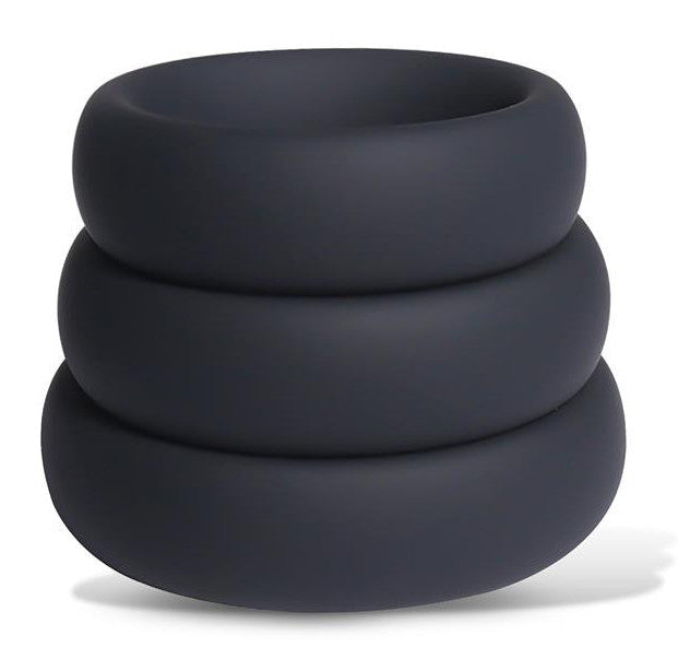 Lot de 3 Cockrings épais Forthoz 42-52 mm Noirs