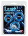 Lot de 3 cockrings Lust Bleus