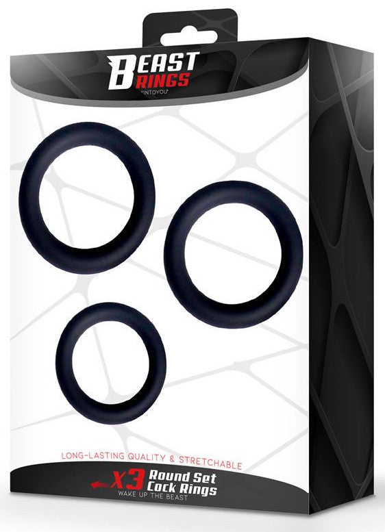 Lot de 3 Cockrings Perfoz 28-40 mm Noirs