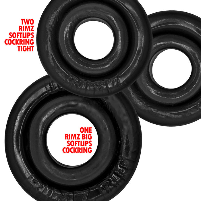 Lot de 3 Cockrings Rimringz Noirs