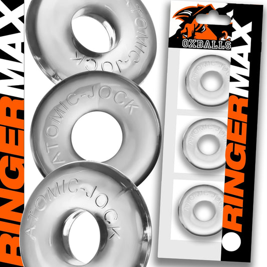 Lot de 3 Cockrings Ringer Max 20 mm Transparents