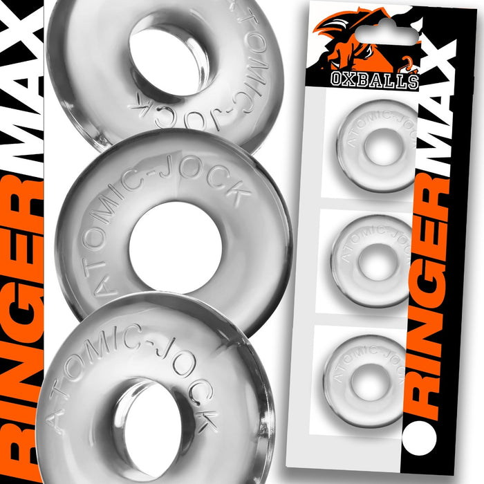 Lot de 3 Cockrings Ringer Max 20 mm Transparents