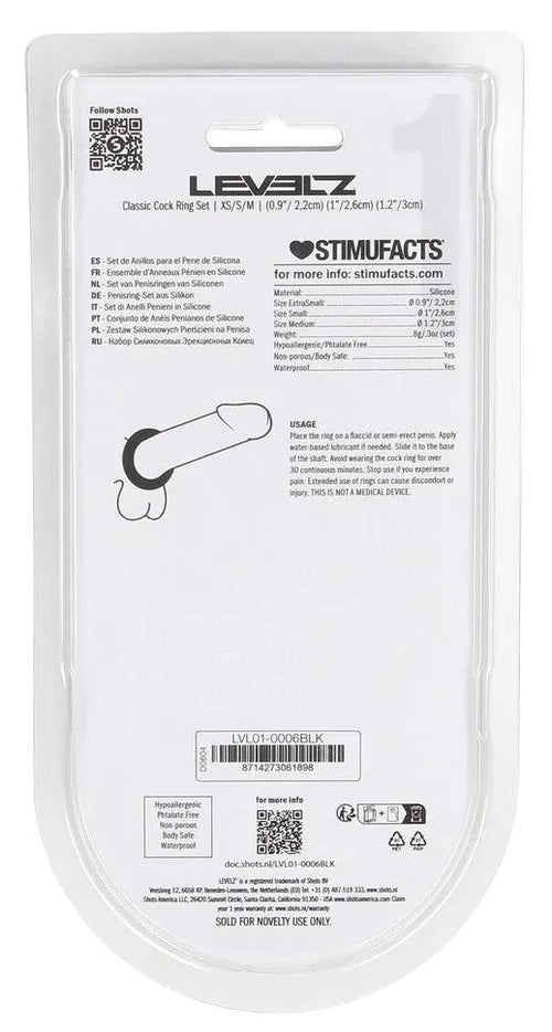 Lot de 3 Cockrings silicone Classic Levelz 23-30mm