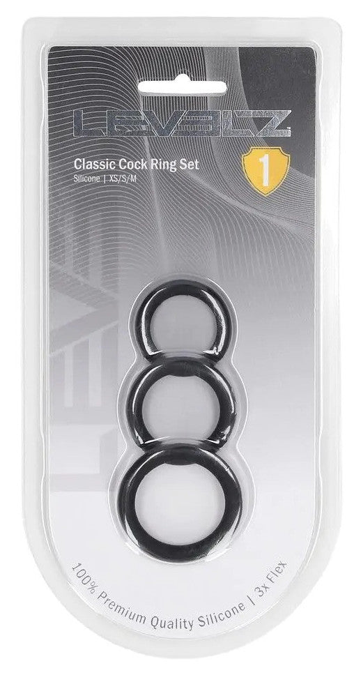 Lot de 3 Cockrings silicone Classic Levelz 23-30mm