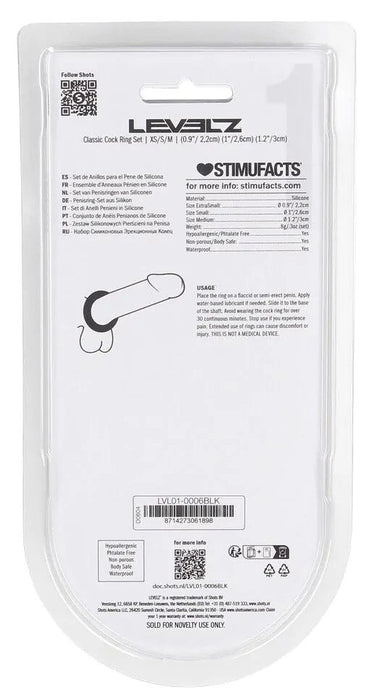 Lot de 3 Cockrings silicone Classic Levelz 23-30mm