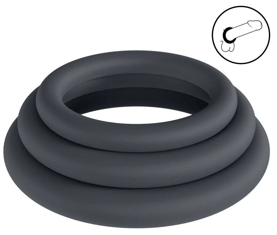 Lot de 3 Cockrings silicone Classic Levelz 23-30mm