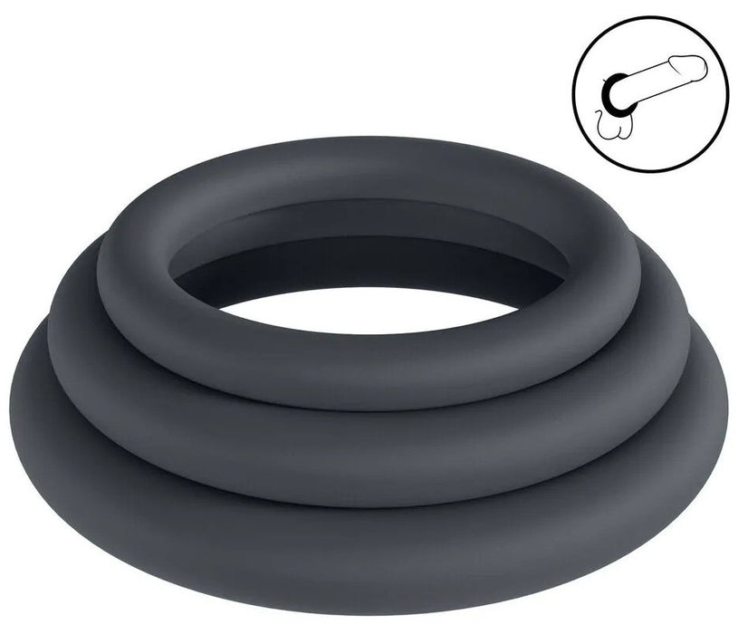 Lot de 3 Cockrings silicone Classic Levelz 23-30mm