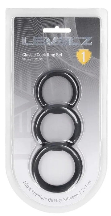 Lot de 3 Cockrings Silicone Classic Levelz 33-39mm
