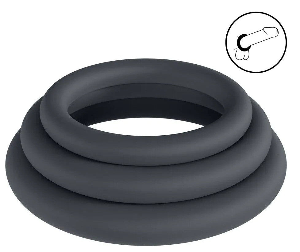 Lot de 3 Cockrings Silicone Classic Levelz 33-39mm