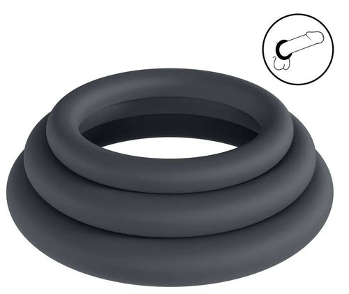 Lot de 3 Cockrings Silicone Classic Levelz 33-39mm