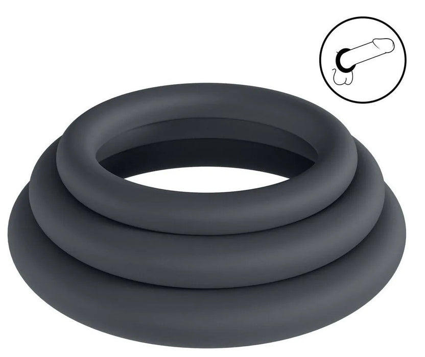 Lot de 3 Cockrings Silicone Classic Levelz 33-39mm