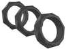 Lot de 3 Cockrings Silicone Heavy C-Ring Noirs