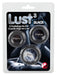 Lot de 3 cockrings silicone Lust Noirs