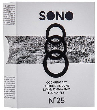 Lot de 3 cockrings Silicone Sono n25 Gris