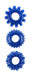 Lot de 3 Cockrings souples Gear Up Bleus