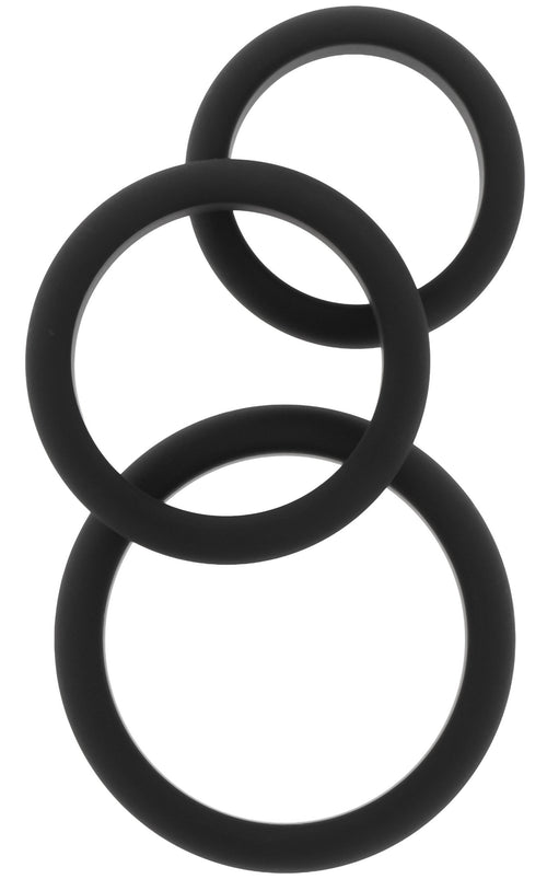 Lot de 3 Cockrings Stamcock Noirs