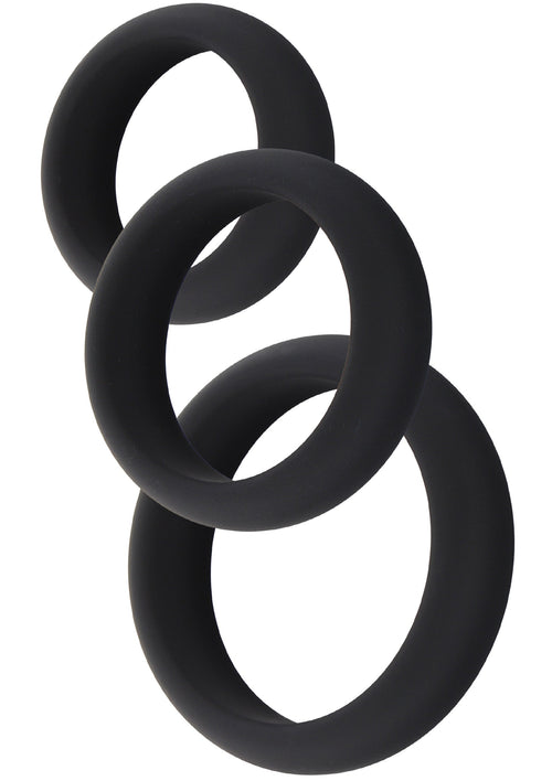 Lot de 3 Cockrings Stamcock Noirs