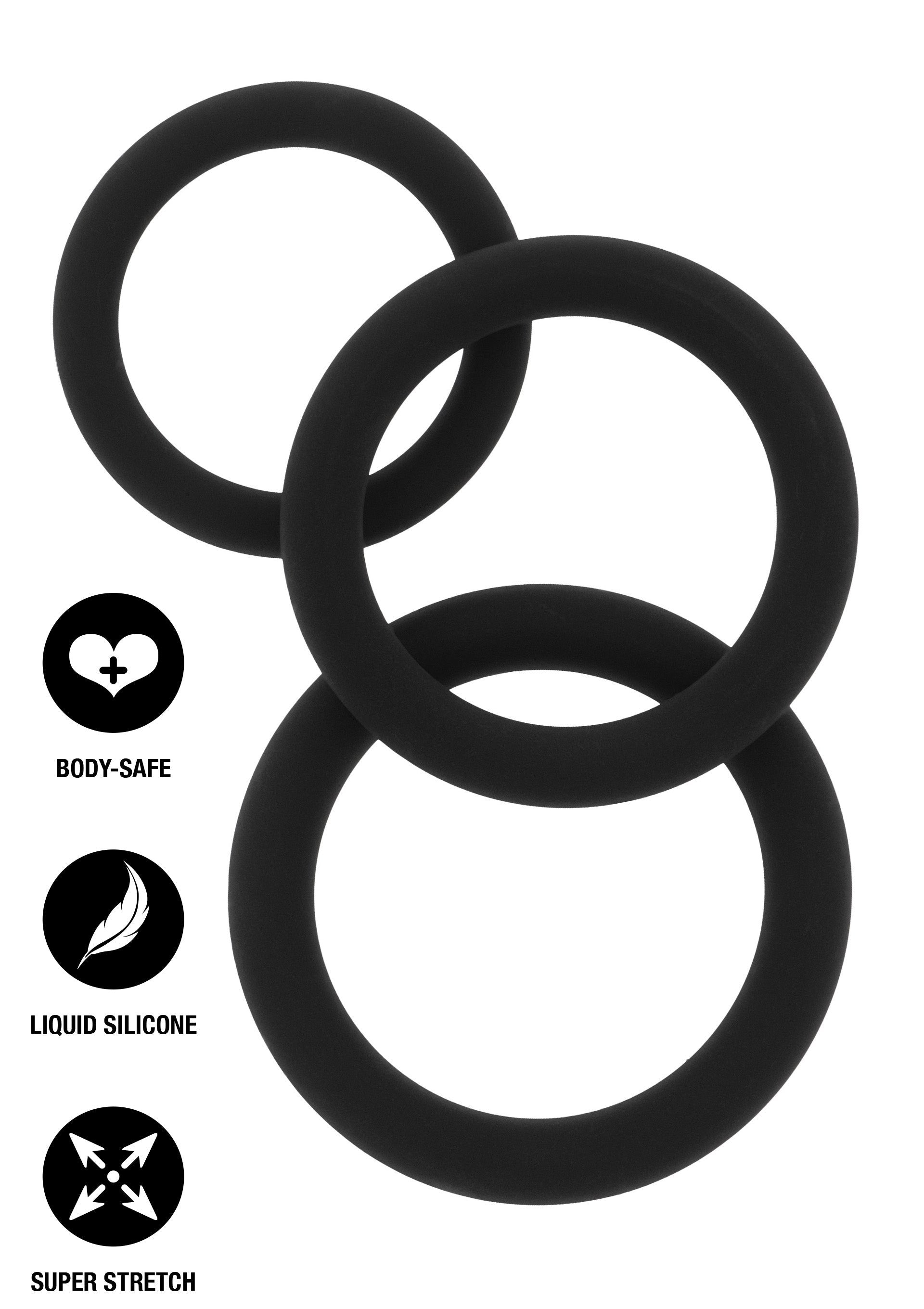 Lot de 3 Cockrings Stamstart Noirs