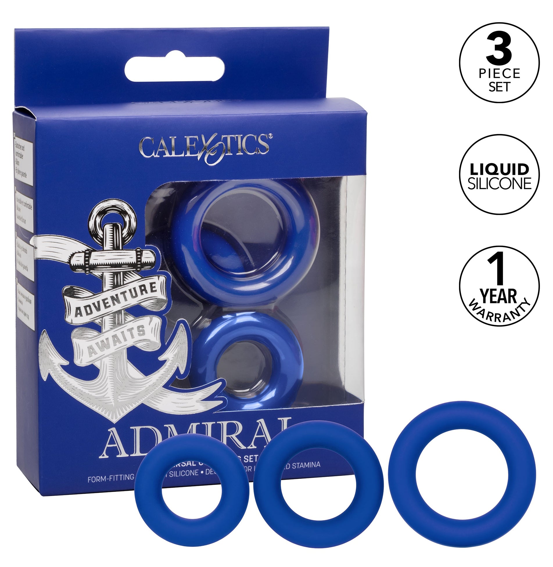 Lot de 3 cockrings Universal Ring Admiral