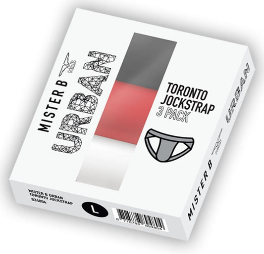 Lot de 3 Jockstraps Mister B TORONTO Blanc-Noir-Rouge