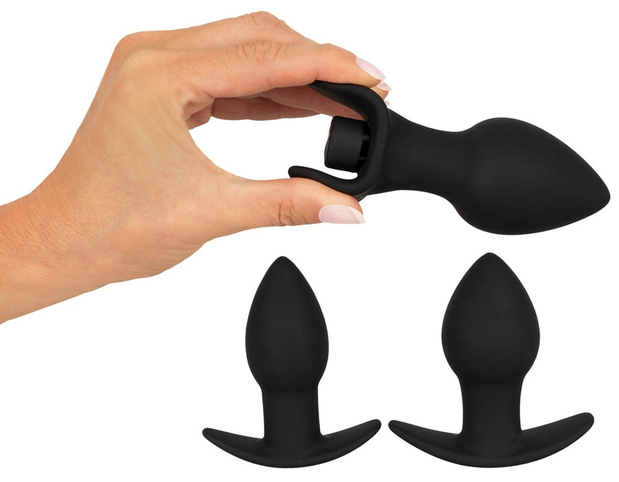 Lot de 3 plugs vibrants Silibutt Noirs