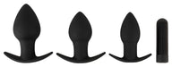 Lot de 3 plugs vibrants Silibutt Noirs