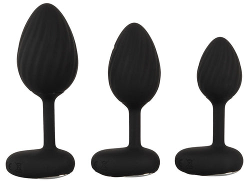 Lot de 3 Plugs vibrants Vrillass Noirs 10 Vibrations
