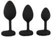 Lot de 3 Plugs vibrants Vrillass Noirs 10 Vibrations
