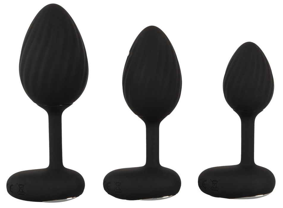 Lot de 3 Plugs vibrants Vrillass Noirs 10 Vibrations
