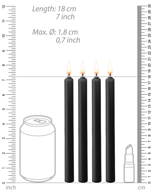 Lot de 4 bougies SM Teasing Wax Noire