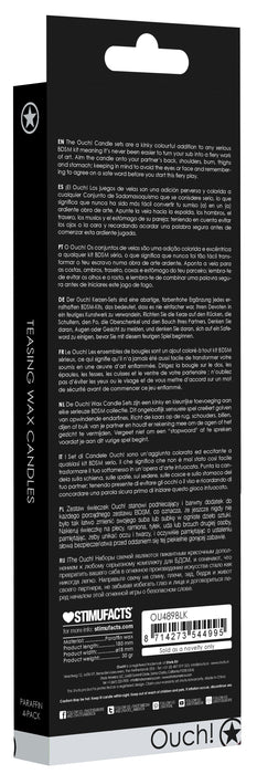 Lot de 4 bougies SM Teasing Wax Noire