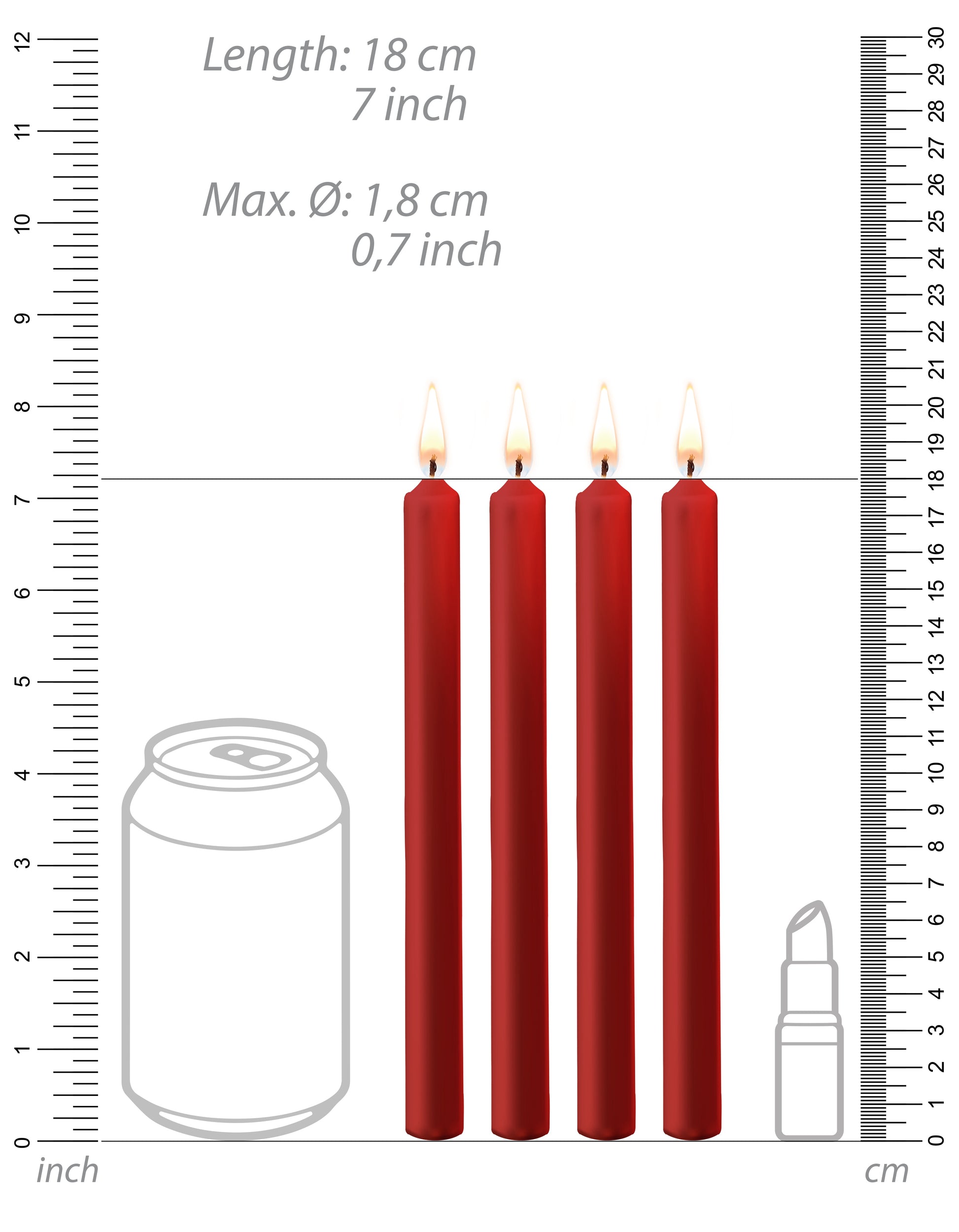 Lot de 4 Bougies Teasing Wax Rouge