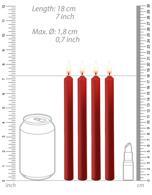Lot de 4 Bougies Teasing Wax Rouge