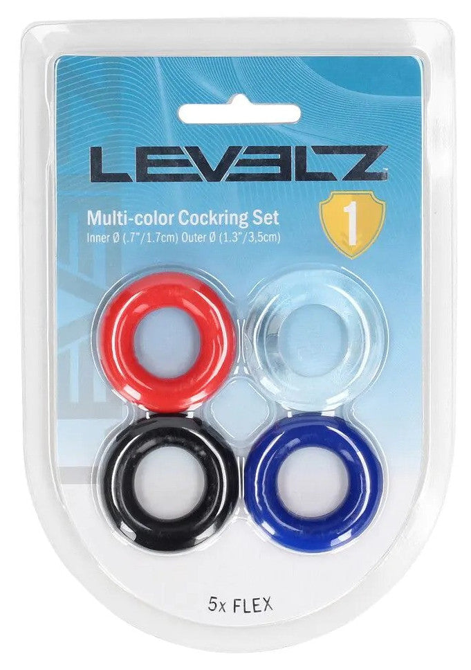 Lot de 4 Cockrings CockFlex 17 mm Multicolores