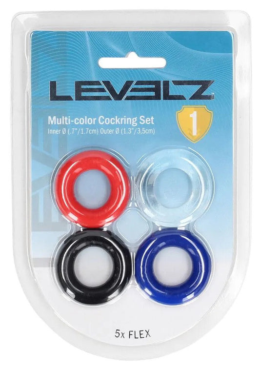 Lot de 4 Cockrings CockFlex 17 mm Multicolores
