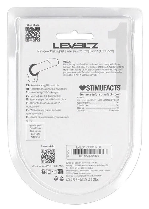 Lot de 4 Cockrings CockFlex 17 mm Multicolores