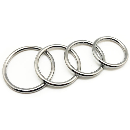 Lot de 4 cockrings en métal ROUND LIGHT Diamètre de 35 à 50mm