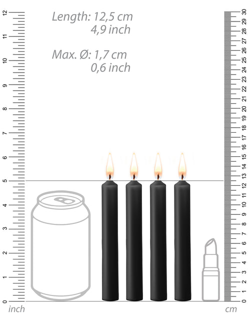 Lot de 4 mini bougies SM Wax Noire