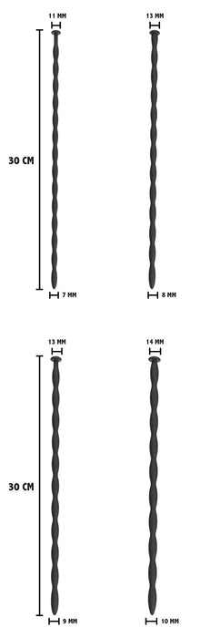 Lot de 4 Tiges d'urètre Advanced Dilator 30 cm - Diamètre 7 à 10mm