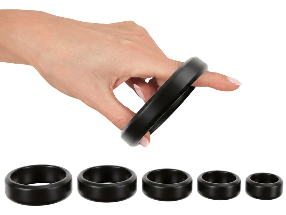 Lot de 6 Cockrings Cock & Ball 26 à 56 mm Noirs