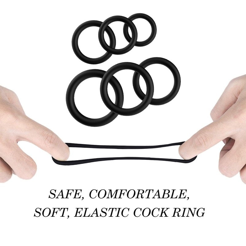 Lot de 6 Cockrings en silicone Stay Strong