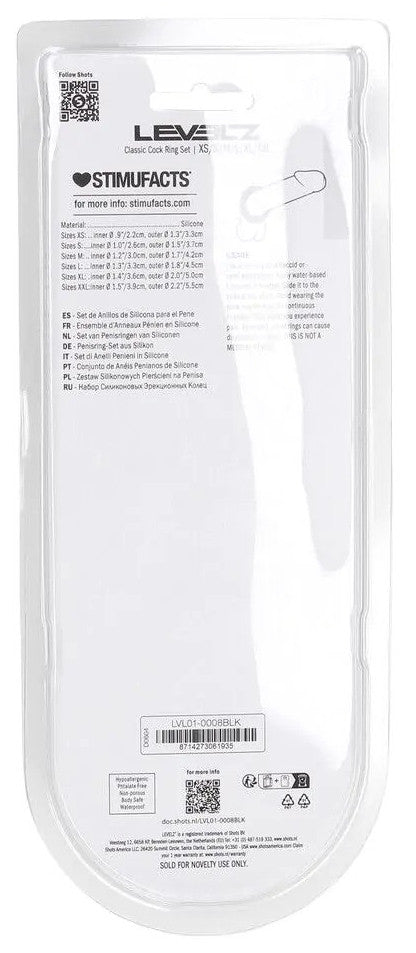 Lot de 6 Cockrings Silicone Classic Levelz 23-39mm
