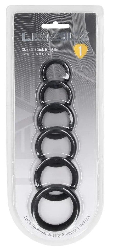 Lot de 6 Cockrings Silicone Classic Levelz 23-39mm